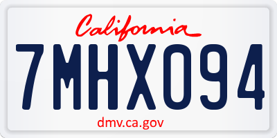 CA license plate 7MHX094