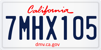 CA license plate 7MHX105