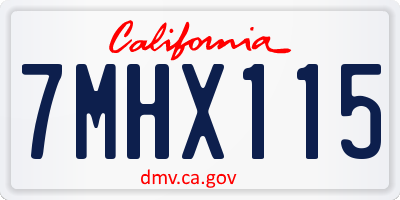 CA license plate 7MHX115