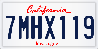 CA license plate 7MHX119
