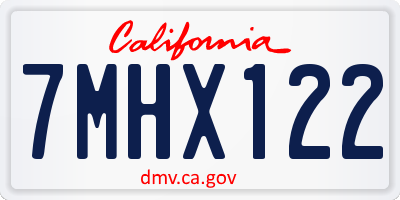 CA license plate 7MHX122