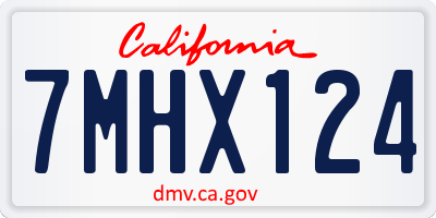 CA license plate 7MHX124