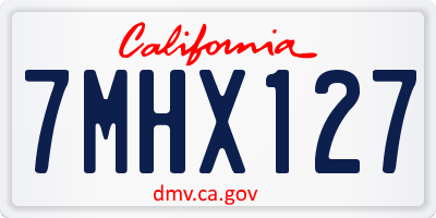 CA license plate 7MHX127