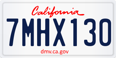 CA license plate 7MHX130