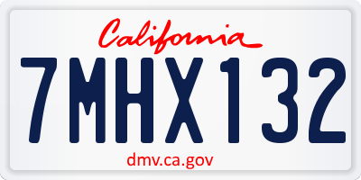 CA license plate 7MHX132