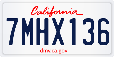 CA license plate 7MHX136