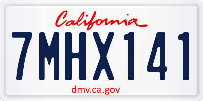 CA license plate 7MHX141