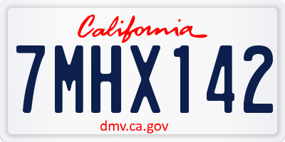 CA license plate 7MHX142