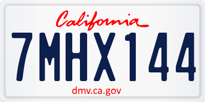 CA license plate 7MHX144