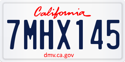 CA license plate 7MHX145