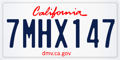 CA license plate 7MHX147