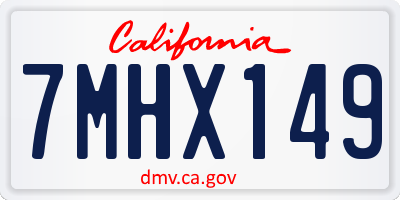 CA license plate 7MHX149