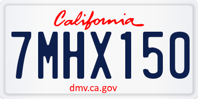 CA license plate 7MHX150