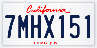 CA license plate 7MHX151
