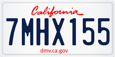 CA license plate 7MHX155