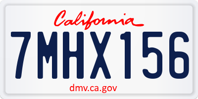 CA license plate 7MHX156