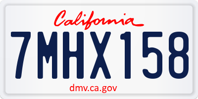 CA license plate 7MHX158