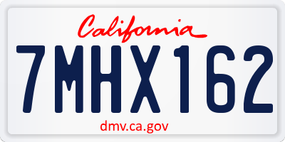 CA license plate 7MHX162