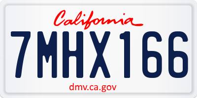 CA license plate 7MHX166