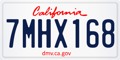 CA license plate 7MHX168