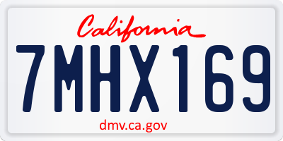 CA license plate 7MHX169