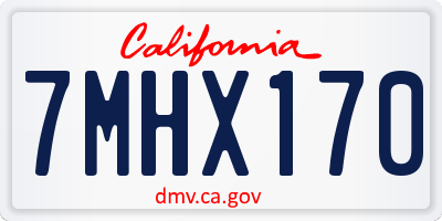CA license plate 7MHX170