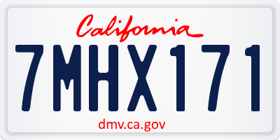 CA license plate 7MHX171