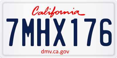 CA license plate 7MHX176