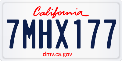 CA license plate 7MHX177
