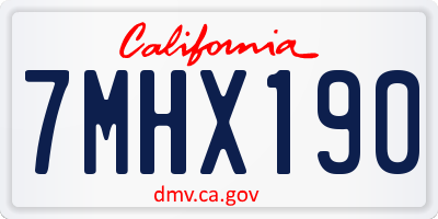 CA license plate 7MHX190