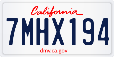CA license plate 7MHX194