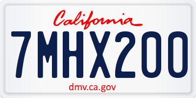CA license plate 7MHX200