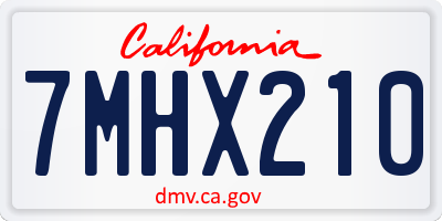 CA license plate 7MHX210