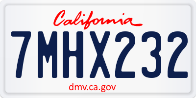 CA license plate 7MHX232