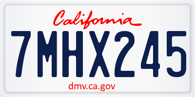 CA license plate 7MHX245