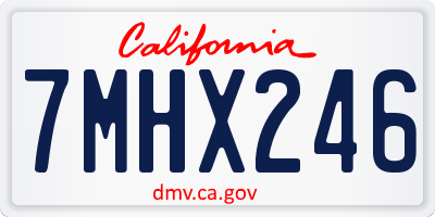 CA license plate 7MHX246