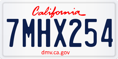 CA license plate 7MHX254