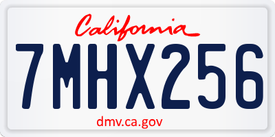 CA license plate 7MHX256