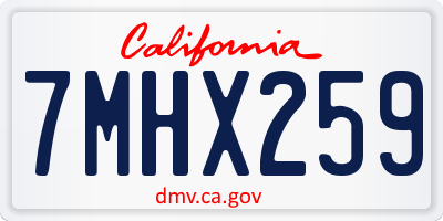 CA license plate 7MHX259