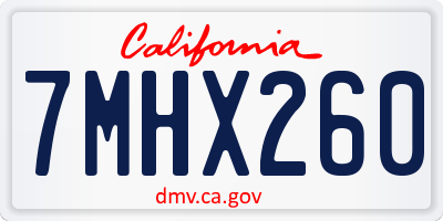 CA license plate 7MHX260