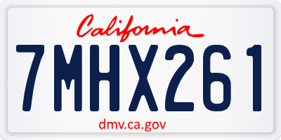 CA license plate 7MHX261