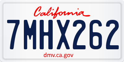 CA license plate 7MHX262