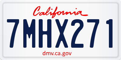 CA license plate 7MHX271