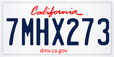 CA license plate 7MHX273