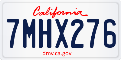 CA license plate 7MHX276