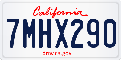CA license plate 7MHX290