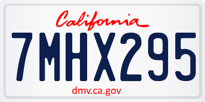 CA license plate 7MHX295