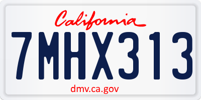 CA license plate 7MHX313