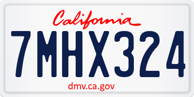 CA license plate 7MHX324
