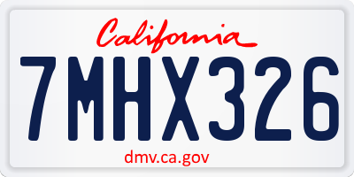 CA license plate 7MHX326